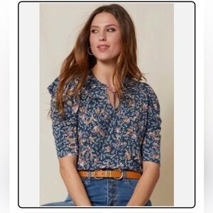 Matilda Jane Good Hart Surprise Flowers Puff Sleeve V-Neck
